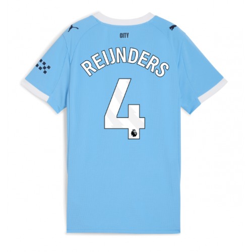 Lacne Ženy Futbalové dres Manchester City Tijjani Reijnders #4 2025-26 Krátky Rukáv - Domáci
